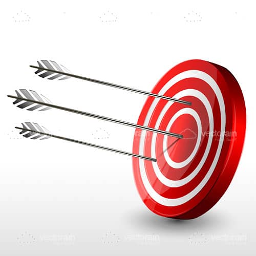 Red and White Target Board with Arrows